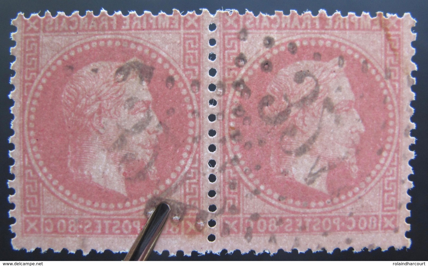 R1680/52 - NAPOLEON III Lauré (PAIRE) N°32 - GC 3219 : ROUEN - 1863-1870 Napoleon III With Laurels