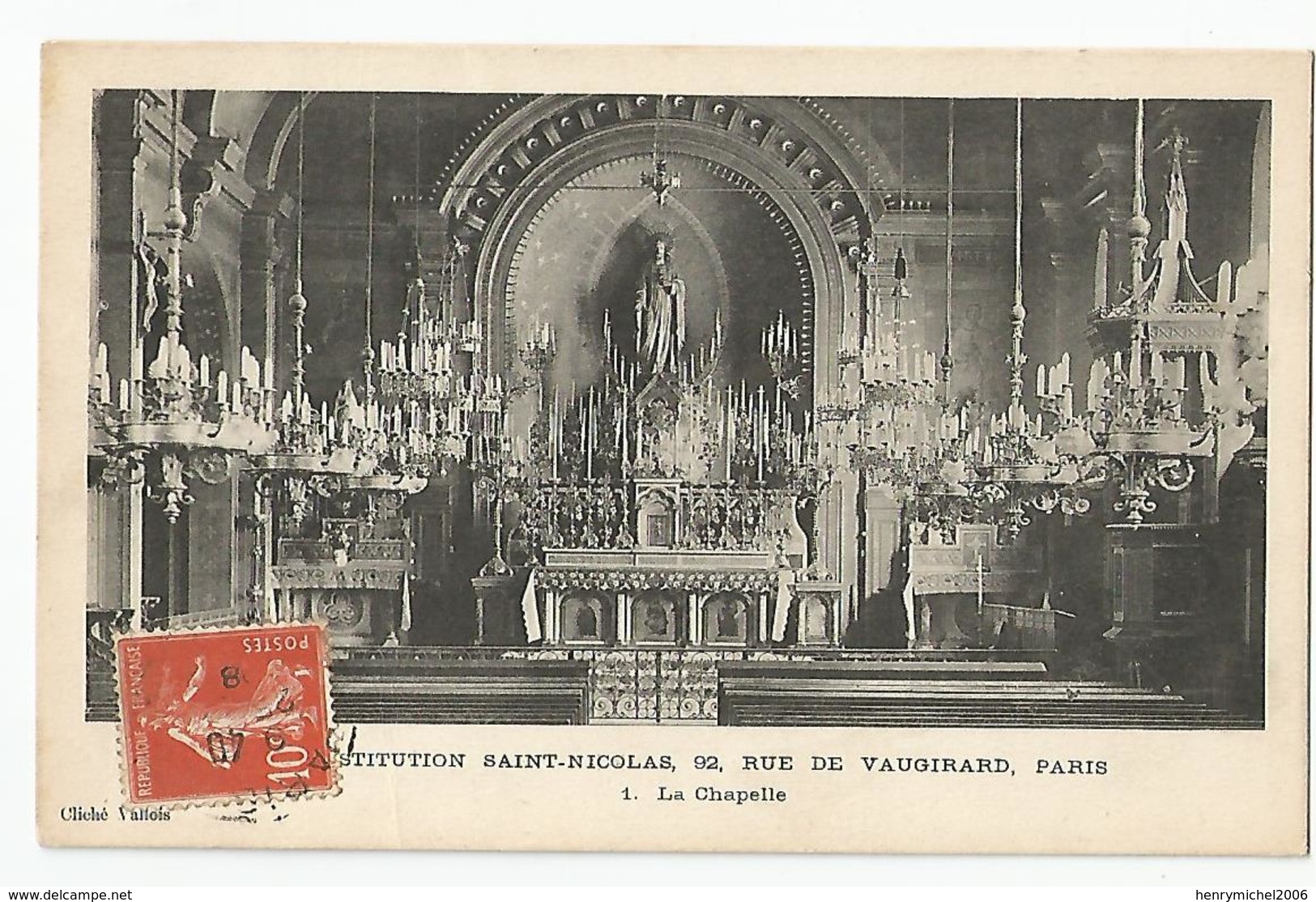 Paris 06 - Institution St Nicolas 92 Rue De Vaugirard La Chapelle 1908 - Arrondissement: 06