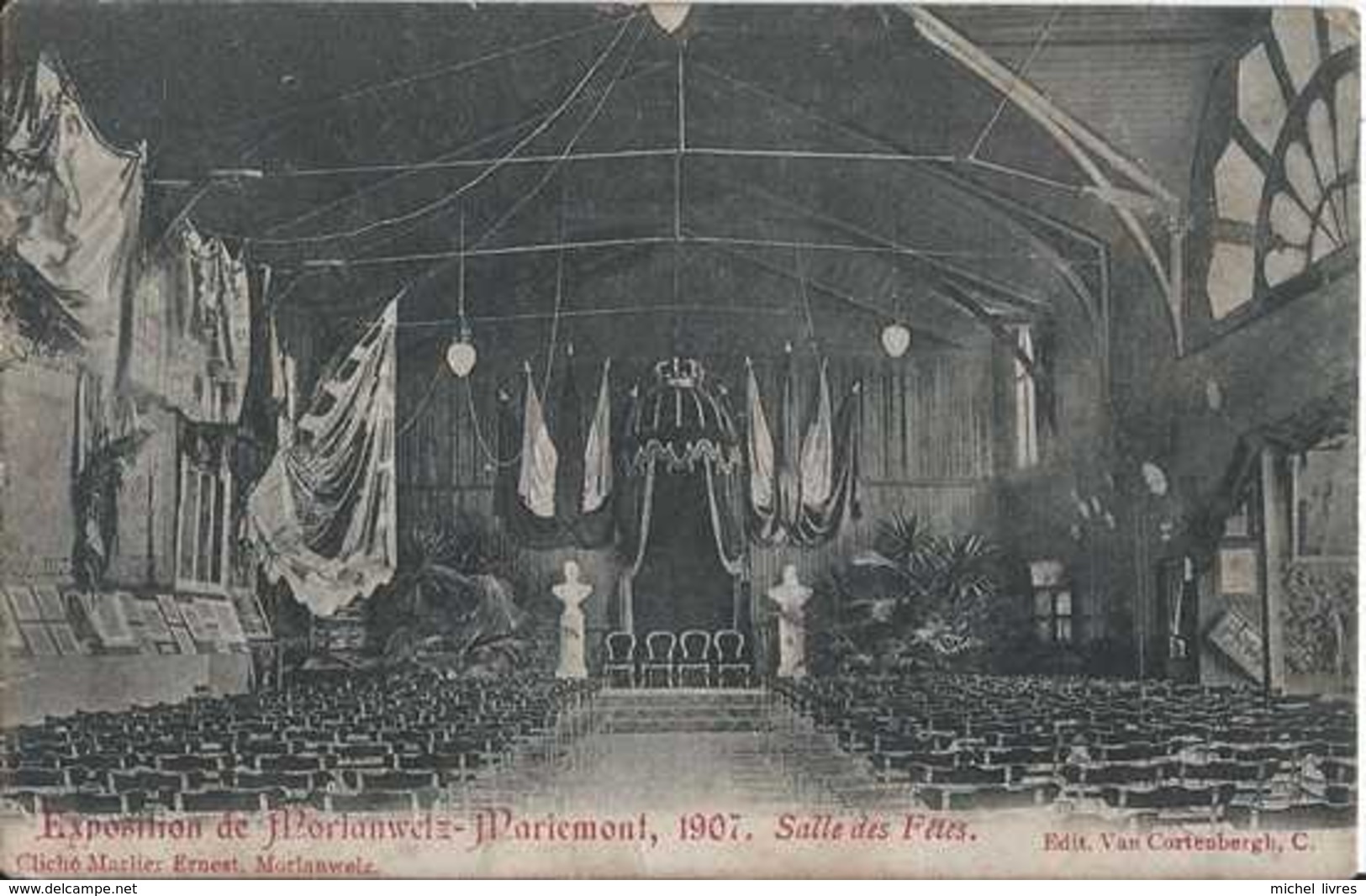Morlanwelz-Mariemont - Exposition De 1907 - Salle Des Fâtes - Circulé En 1908 - BE - Morlanwelz