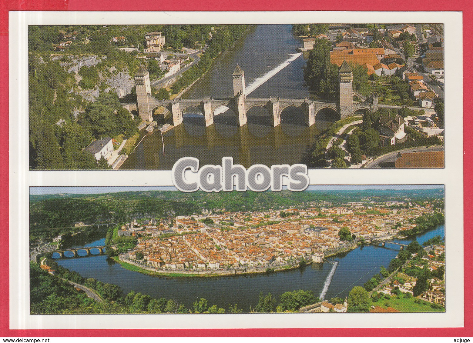 CPM-46- CAHORS - Vue Aérienne Et Pont Valentré - SUP**2 SCANS - Cahors