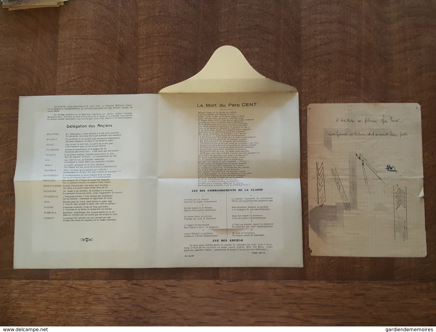 Documents Du 23è S.I.M. à L'Hopital Militaire Gama - Détachement De Toul - Classe 1932 - Père Cent Désiré Et Dessin - Documenti