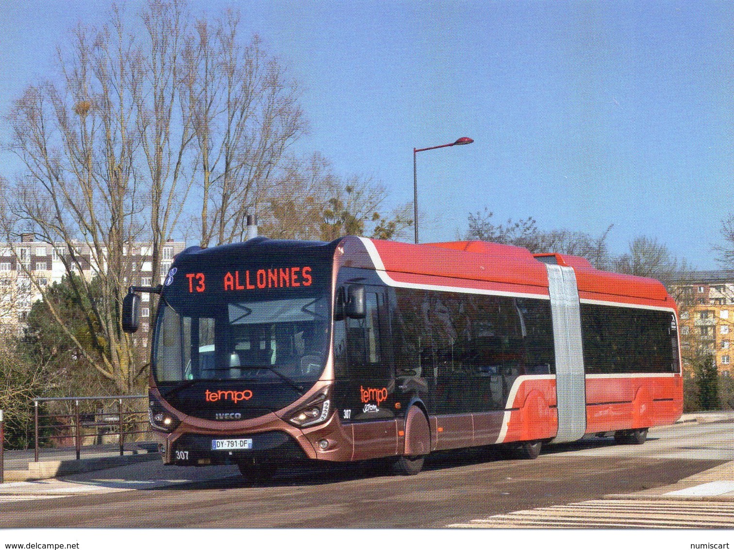 Bus Autocars Car Autobus Le Mans Bus Service Crealis18 Iveco Terminus Allonnes - Buses & Coaches