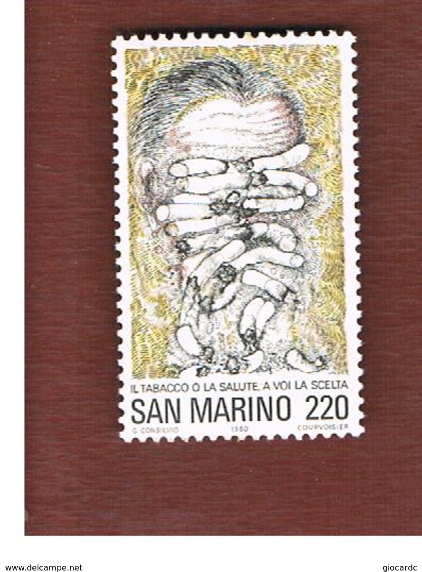 SAN MARINO - UNIF. 1051.  - 1980  LOTTA CONTRO IL TABACCO   -    MINT** - Sonstige & Ohne Zuordnung
