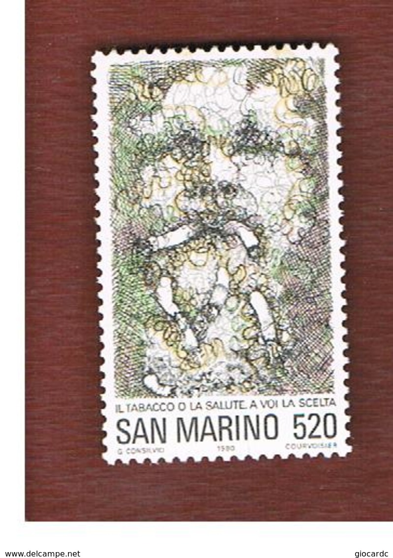 SAN MARINO - UNIF. 1052  - 1980  LOTTA CONTRO IL TABACCO   -    MINT** - Autres & Non Classés
