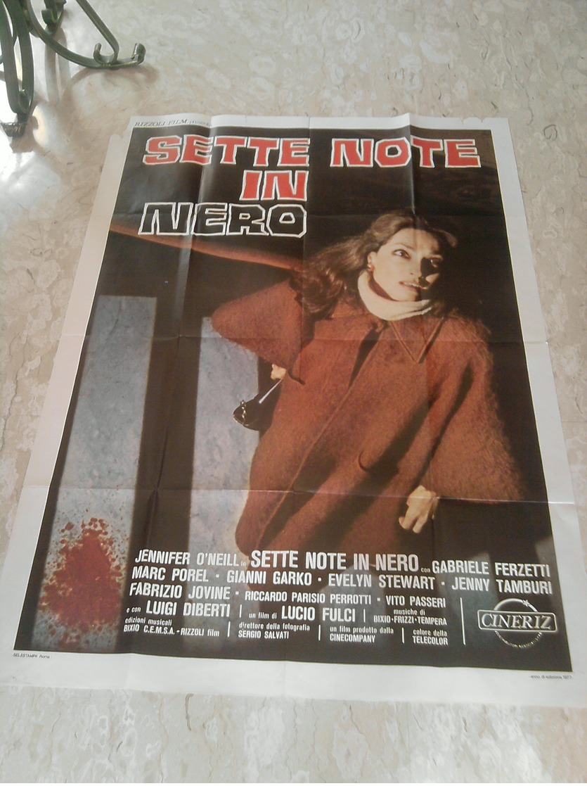 Manifesto Originale Sette Note In Nero Fulci Cult Movie - Plakate & Poster