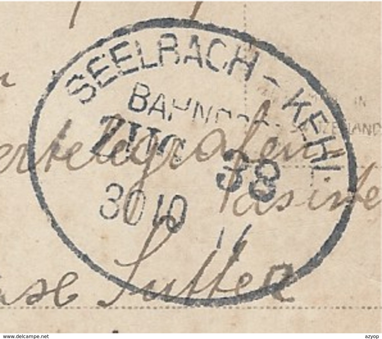 Sur CP Fantaisie - Ambulant - Zug Stempel - Bahnstempel - Bahnpost - SEELBACH - KEHL - 3 Scans - Lettres & Documents