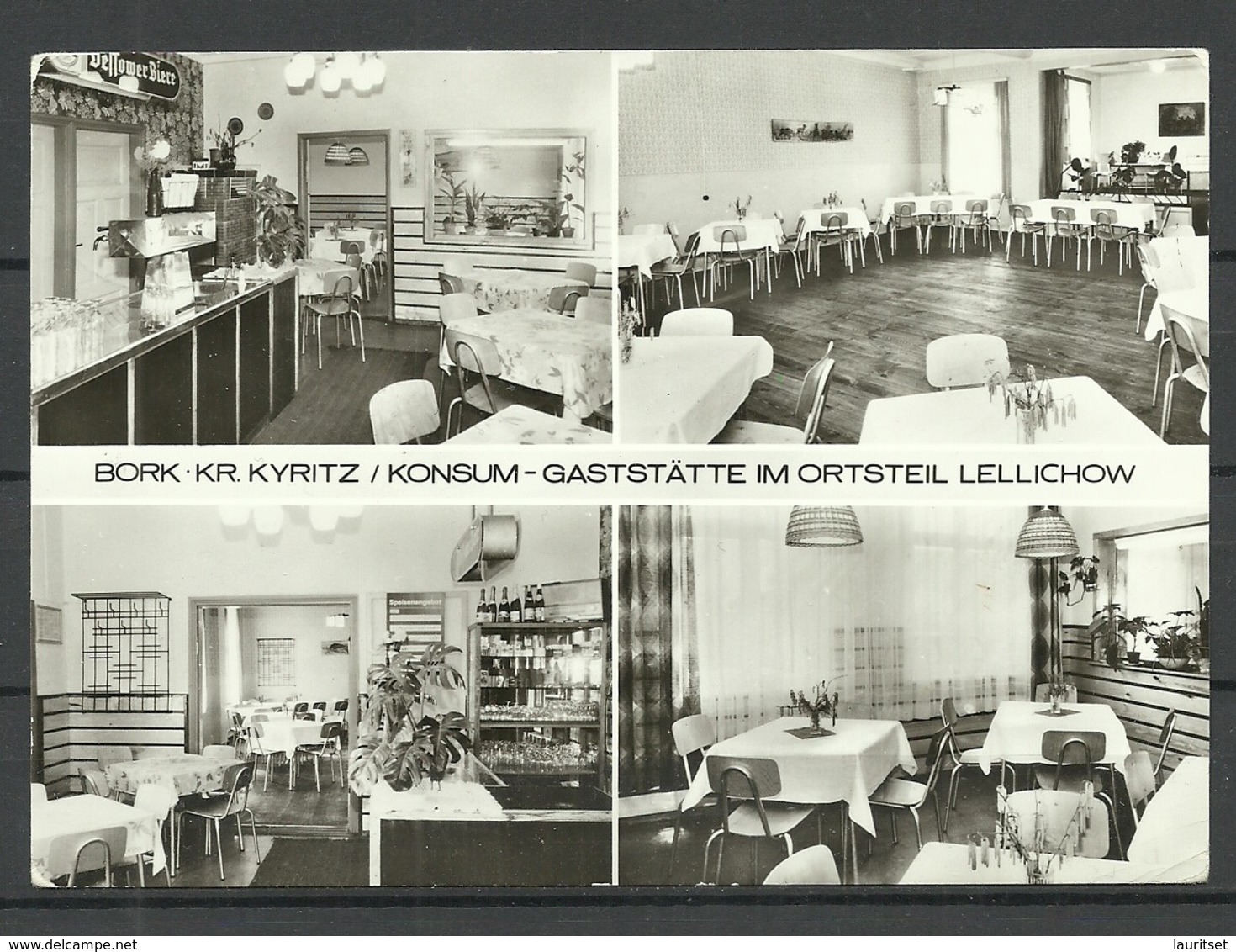 Deutschland Ansichtskarte BORK Kr. KYRITZ Konstum Gaststätte In Lellichow 1990 Gesendet, Mit Briefmarke - Kyritz