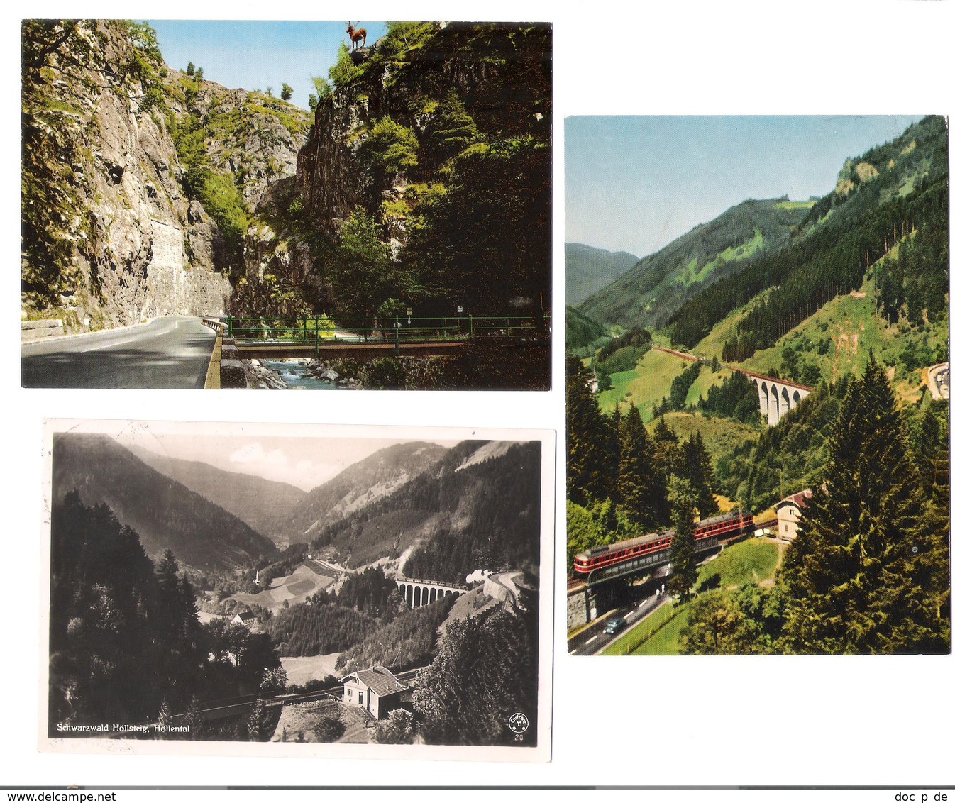 Deutschland - 3 AK - Höllsteig Höllental Im Schwarzwald - Hirschsprung - Ravennabrücke - Train - Zug - Eisenbahn - Bahn - Höllental