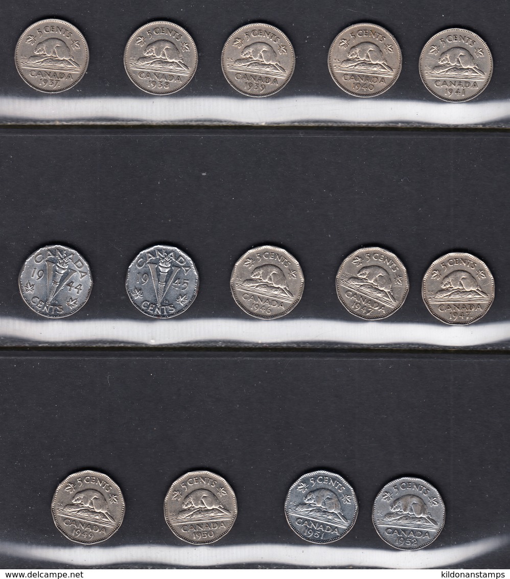 Canada Nickel Selection, 1937-52, See Notes - Canada