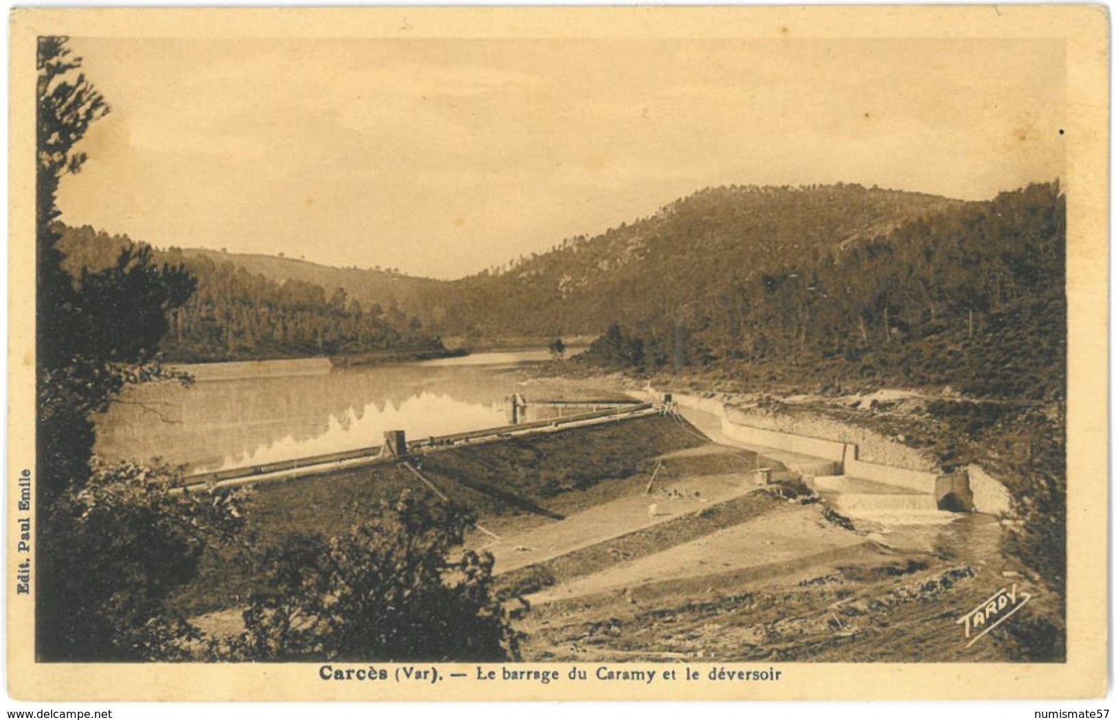 CPA CARCES - Le Barrage Du Caramy Et Le Déversoir - Ed. Paul Emile - Phot. A. Tardy - Carces