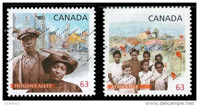 Canada (Scott No.2702 - Voisinage Africains-canadiens / Africain-Canadian Neighborhood)+ (o) Autocollant - Gebruikt