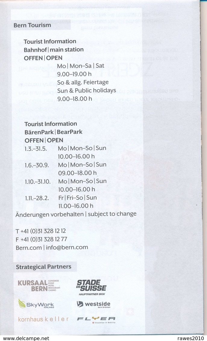 Schweiz Bern Stadtplan Und Streckenplan Nahverkehr - Altri & Non Classificati