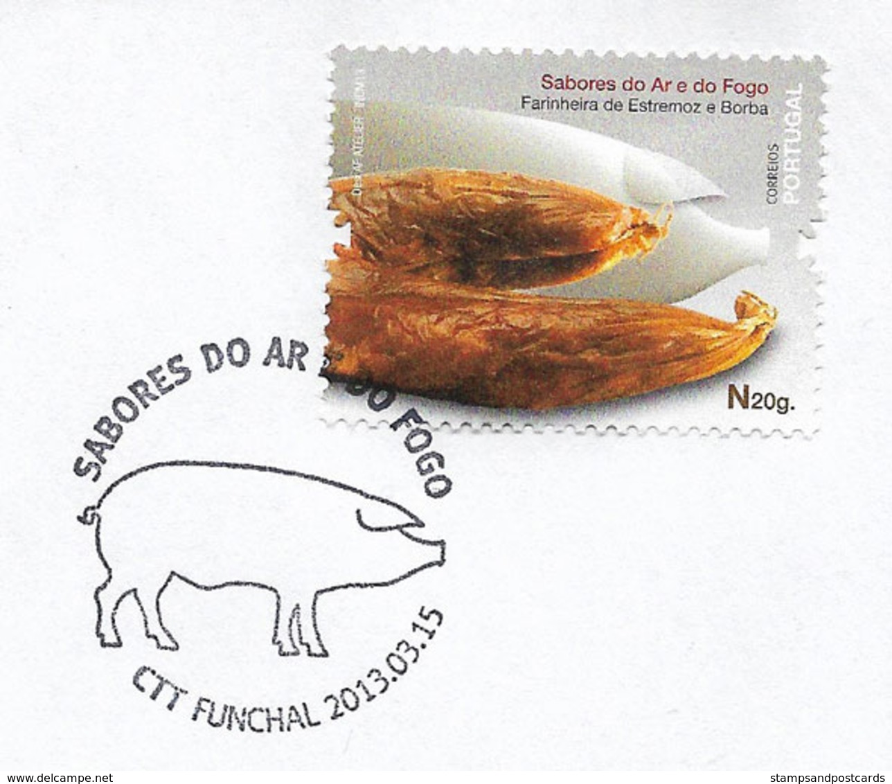 Portugal 2013 Porc Cochon FDC Cachet Premier Jour Funchal Madère Pork Pig Sausages Gastronomy Madeira Postmark FDC - FDC