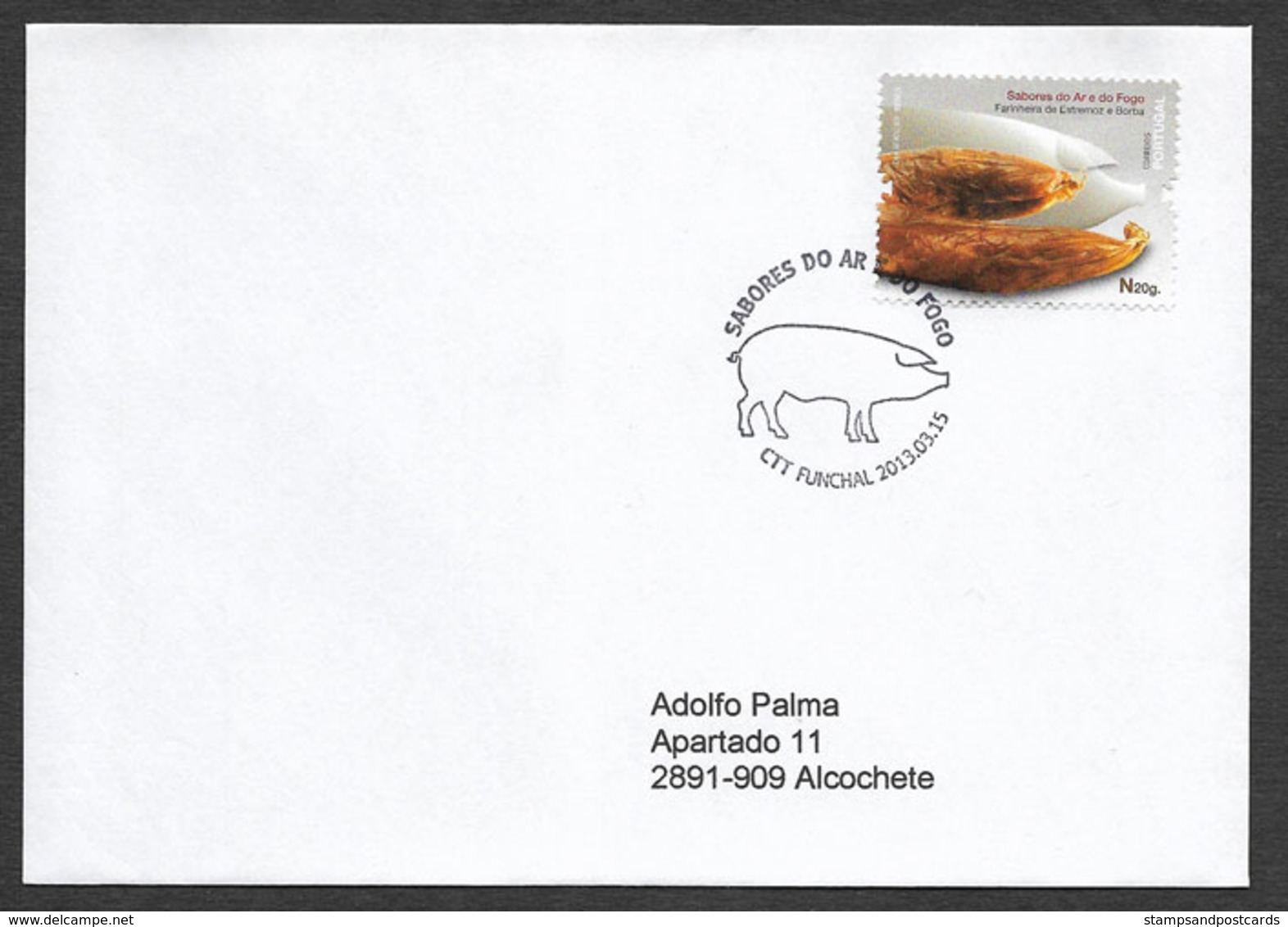 Portugal 2013 Porc Cochon FDC Cachet Premier Jour Funchal Madère Pork Pig Sausages Gastronomy Madeira Postmark FDC - FDC