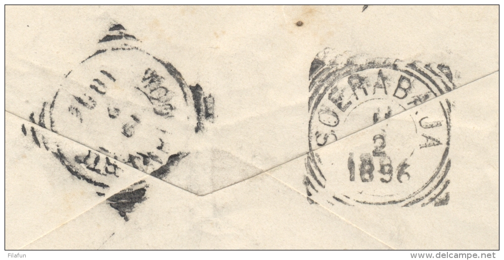 Nederlands Indië - 1896 - 12,5 Cent Willem III, Envelop G7 Van VK MALANG Naar Modjokerto - Indes Néerlandaises