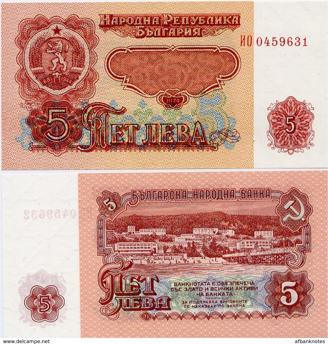 BULGARIA       5 Leva       P-95a       1974       UNC - Bulgarie