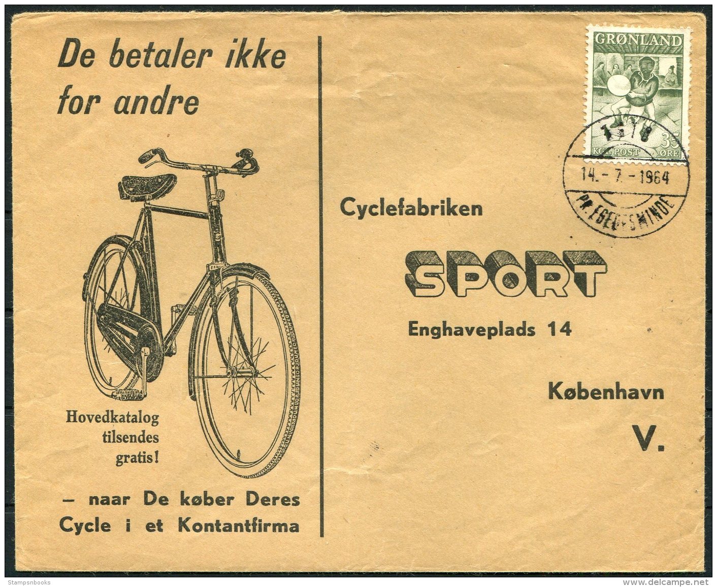 1964 Greenland Cyclefabrikn Sport Cover - Denmark. Cycle Bike - Covers & Documents