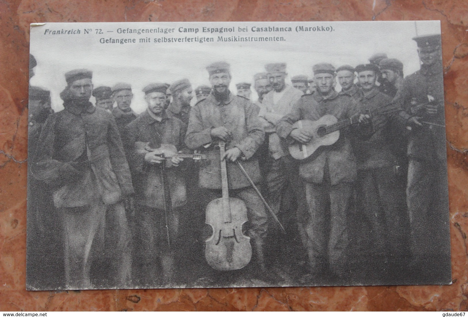 WW1 - FRANKREICH N° 72 - GEFANGENENLAGER CAMP ESPAGNOL BEI CASABLANCA (MAROKKO / MAROC) - MUSIK / MUSIQUE - Autres & Non Classés