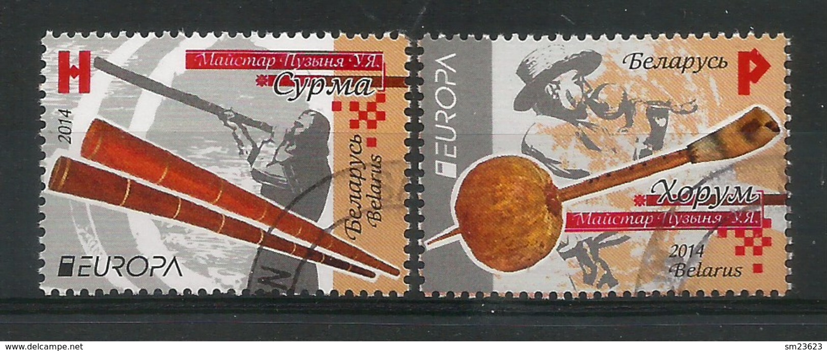 Belarus / Weissrussland  2014  Mi.Nr. 1001 / 1002 , EUROPA CEPT - Musikinstrumente - Gestempelt / Used / (o) - Belarus