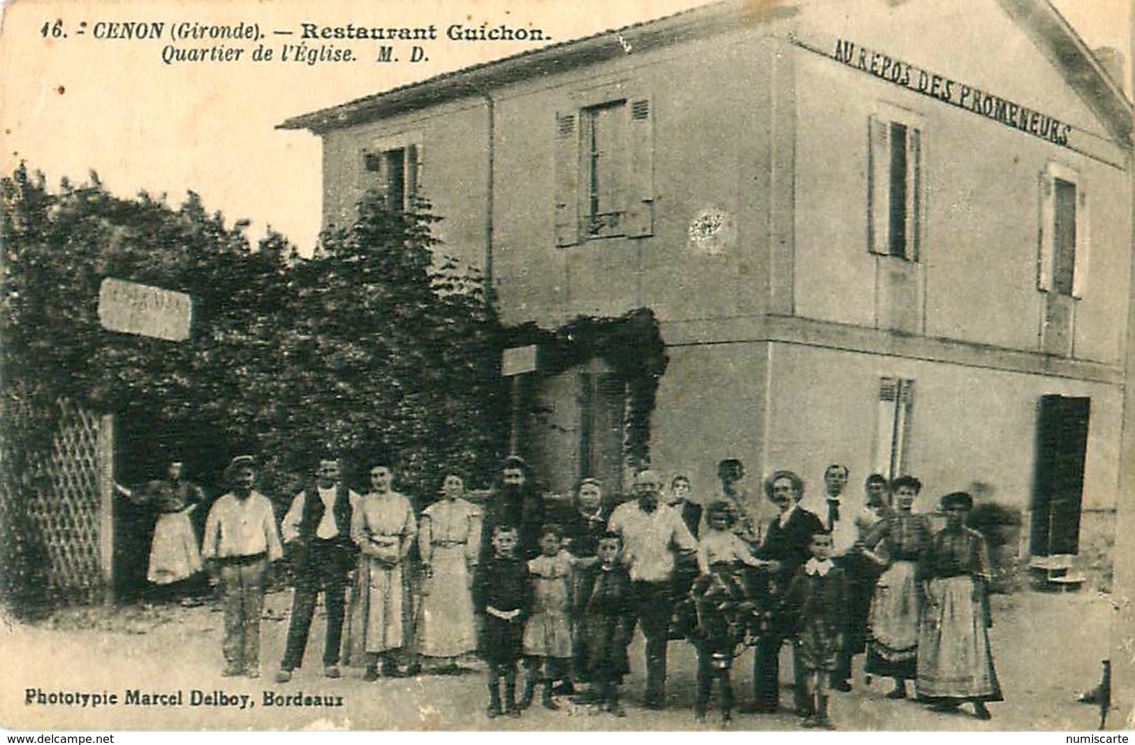 Cpa CENON 33 Restaurant GUICHON - Quartier De L' Eglise - Au Repos Des Promeneurs - Autres & Non Classés