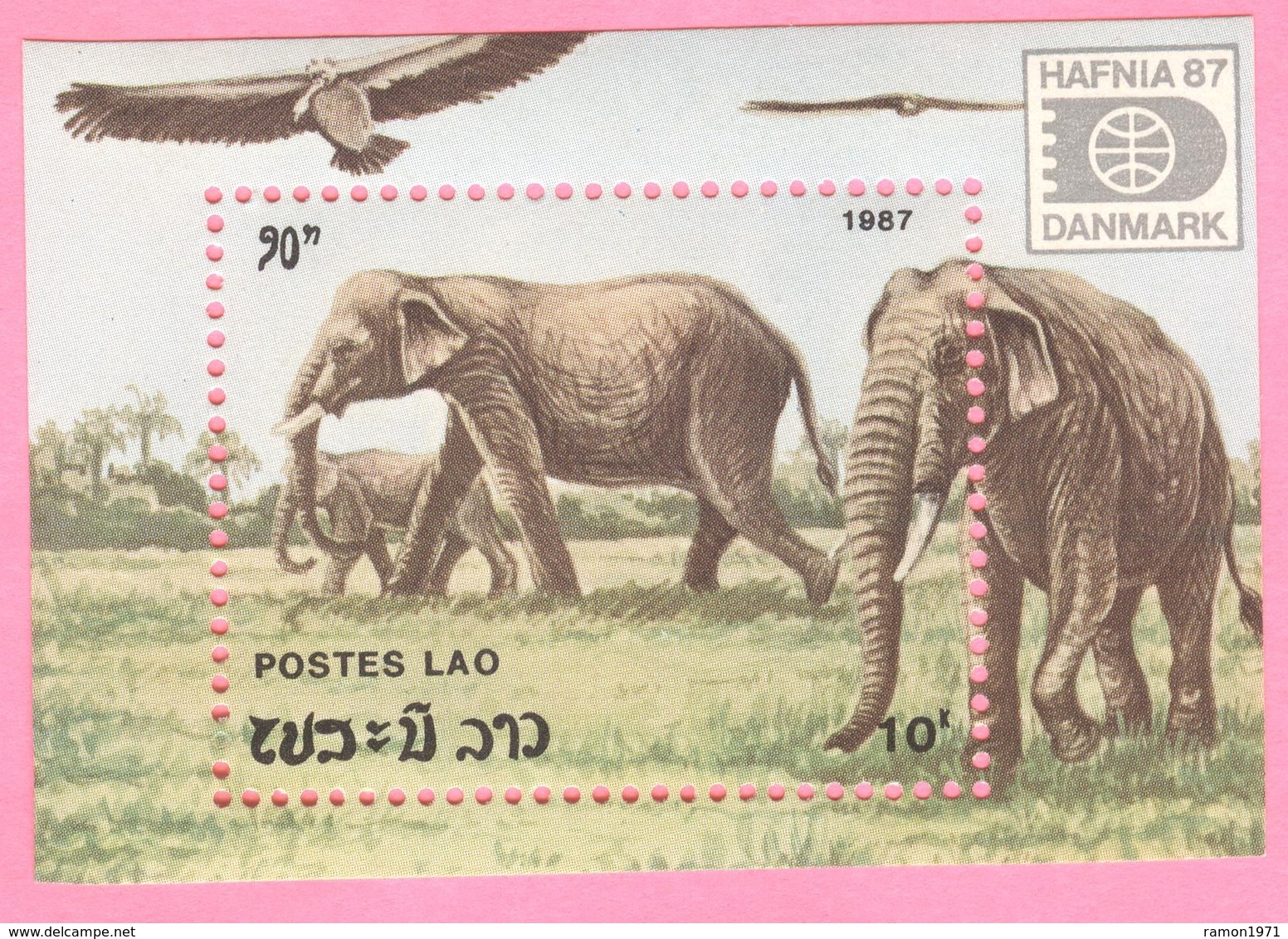Laos - Block Of Stamps - INTERNATIONAL PHILATELIC EXHIBITION. HAFNIA - DANMARK - 1987 UNC - Laos