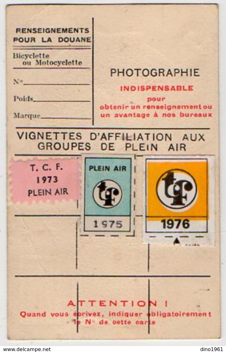 VP13.055 - PARIS 1973 - Carte Du Tourning Club De France - Mme Marcelle BERNARD à REIMS - Autres & Non Classés