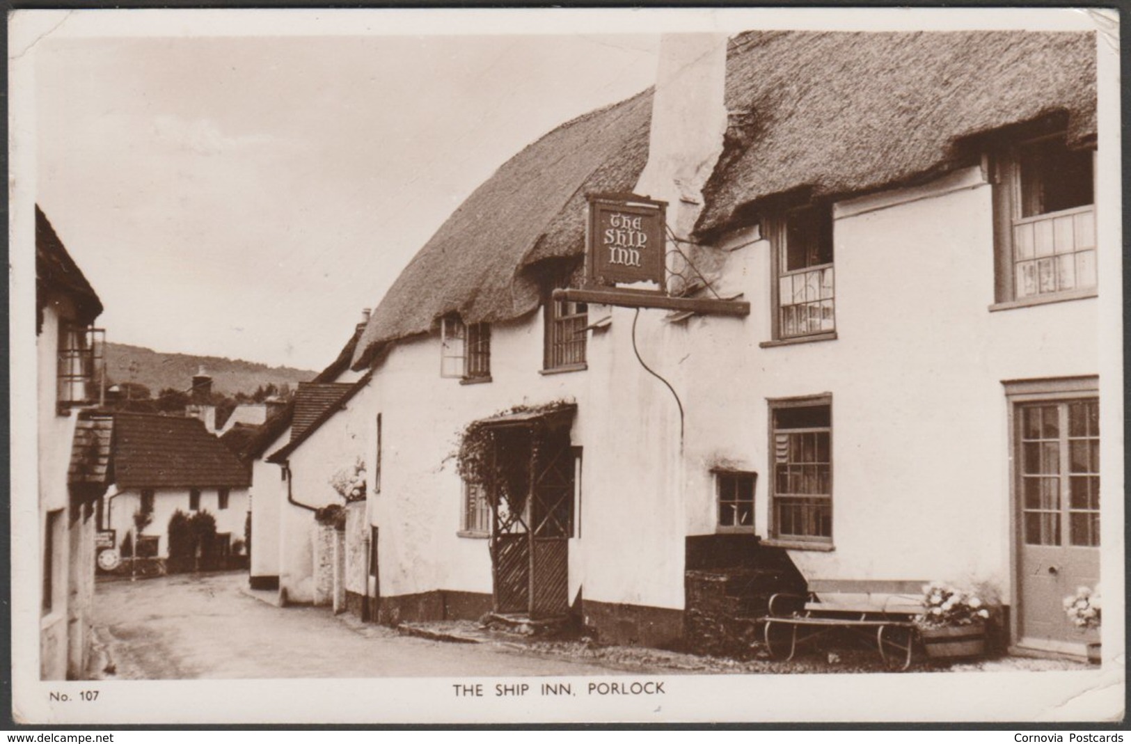 The Ship Inn, Porlock, Somerset, 1953 - Mansfield's RP Postcard - Other & Unclassified