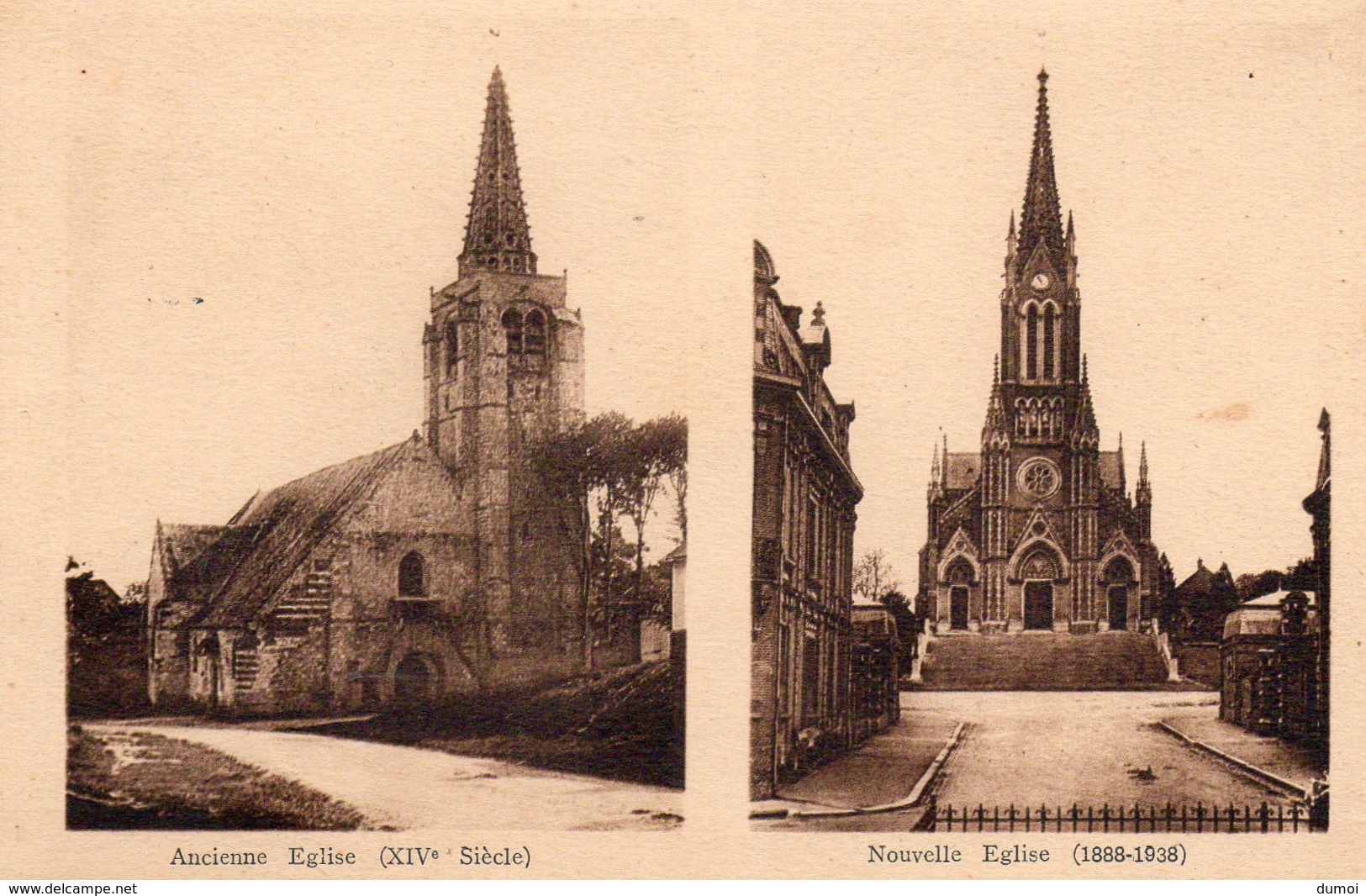 BEAUVAL  -  Ancienne Et Nouvelle Eglise ( Tampon De L' Abbé BOURDON Au Verso ) - Beauval