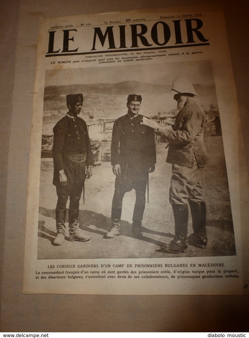 1918 LE MIROIR:Bataillon Féminin De La Mort;Crise Charbon USA;Explos. Navires IMO & MT-BLANC;Tziganes De Zeitenlick;etc - Français