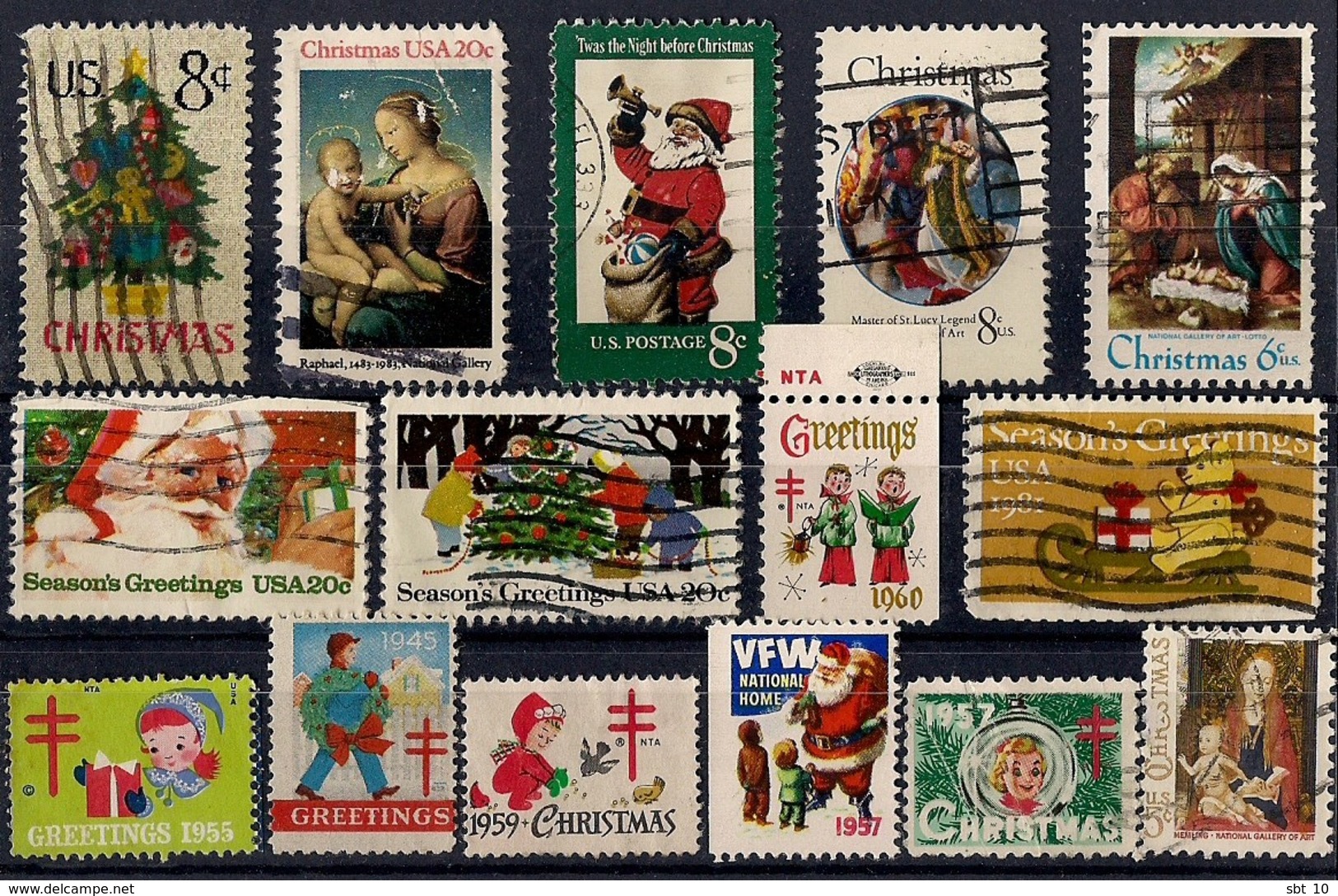 U.S.A.- 15 CHRISTMAS STAMPS - USED - Other & Unclassified