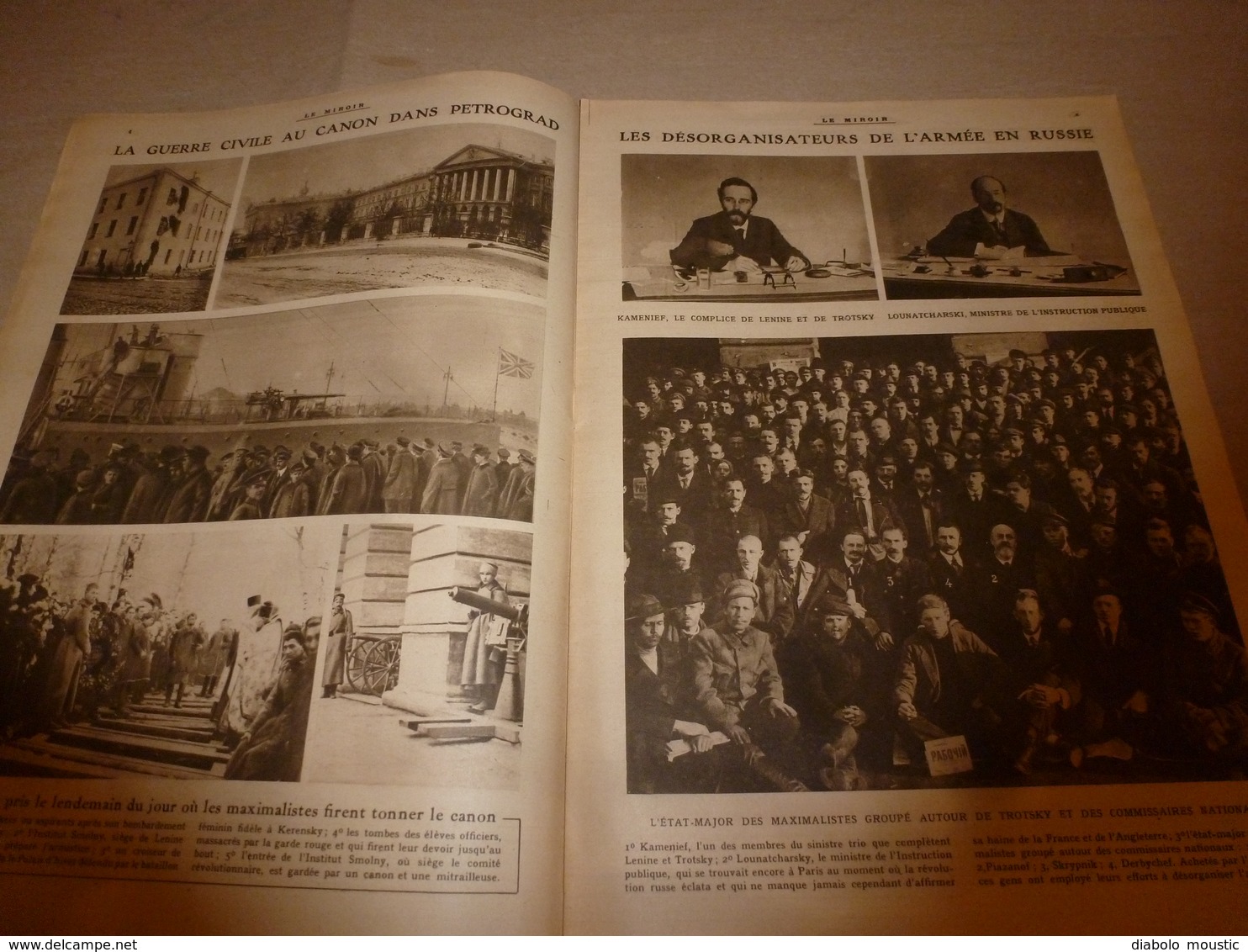 1918 LE MIROIR:Spahis & Muletiers à Touahr (Maroc);Révolution En Russie;Epernay;Armée Belge;Mosquée D'Omar; Piave;etc - French