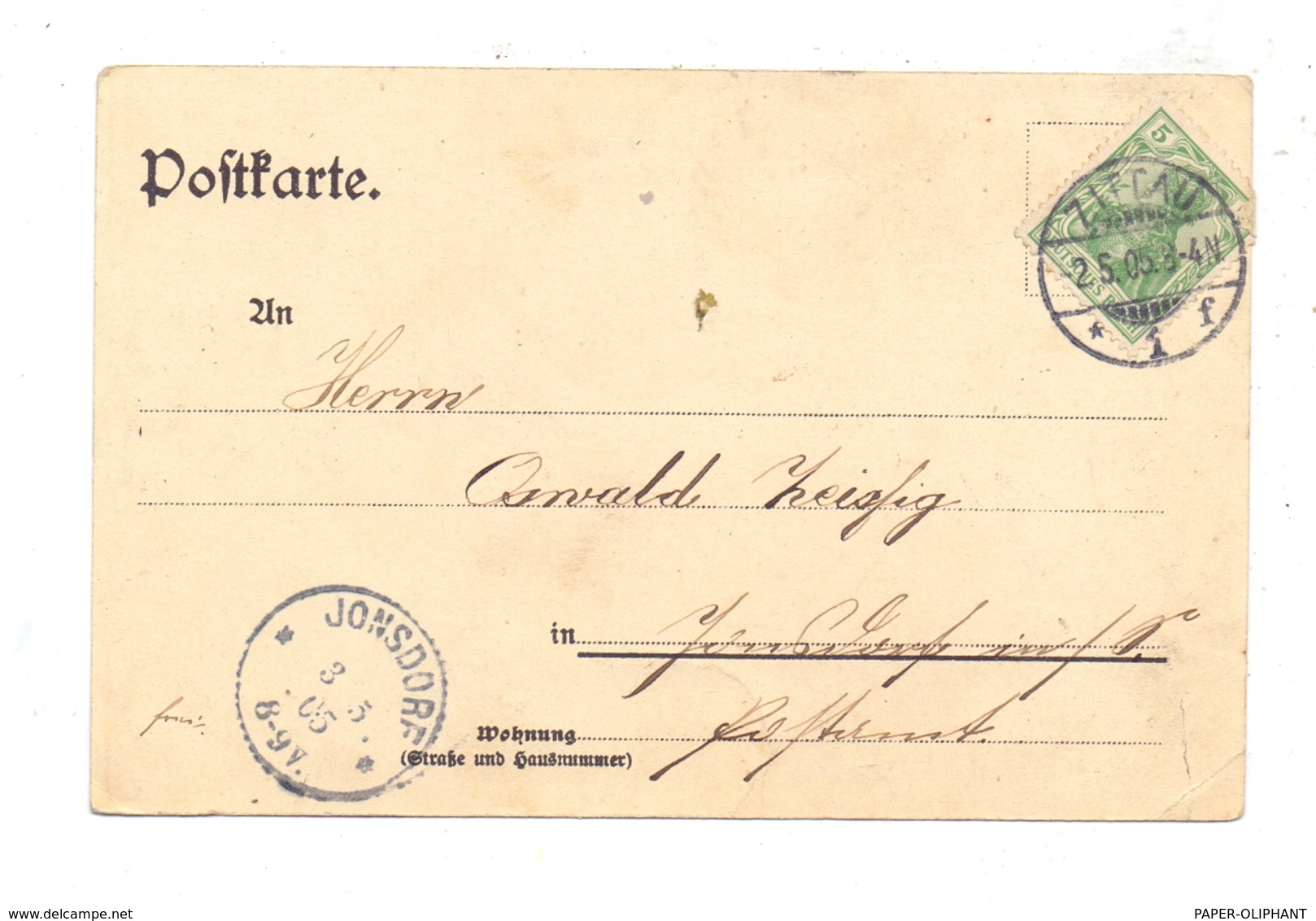 0-8805 JONSDORF, Lithographie 1905, Nonnenfelsen, Felsengasse - Jonsdorf