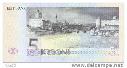 ESTONIA 1994 - 5 KROONI RIVER, Bridge  CHESS UNC - Estonie