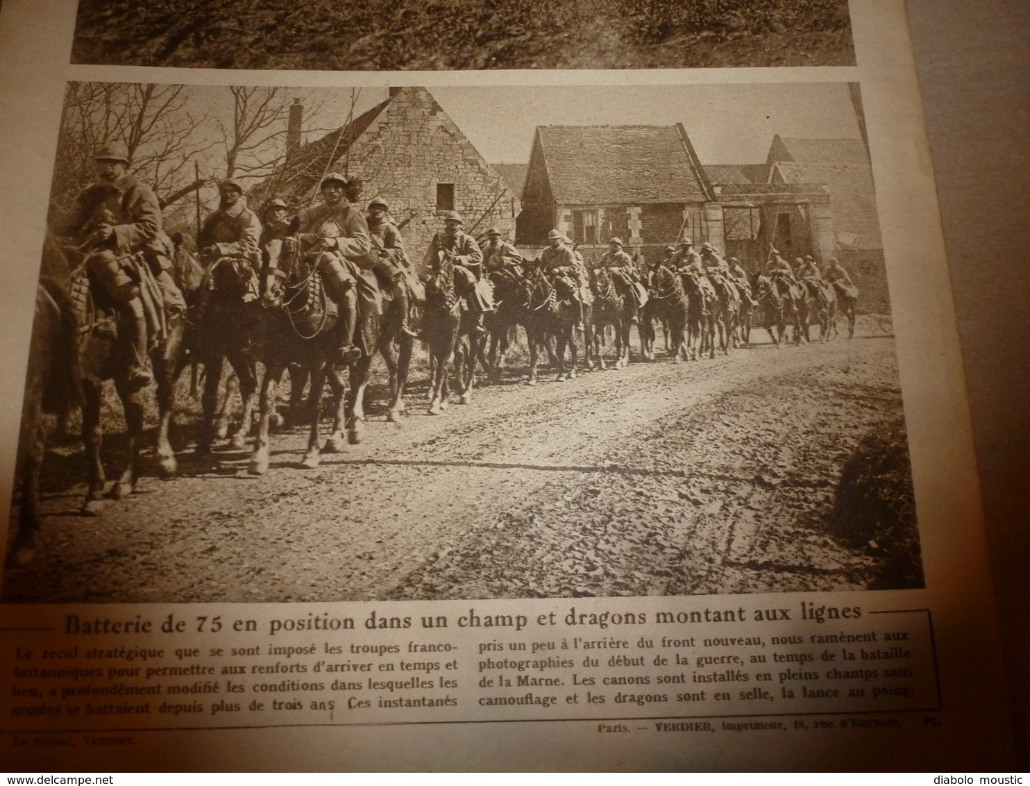 1918 LE MIROIR:Les paysans fuient la bataille avec les chars à bœufs;Les femmes peignent les tanks;Fusils Lewis;Alep;etc