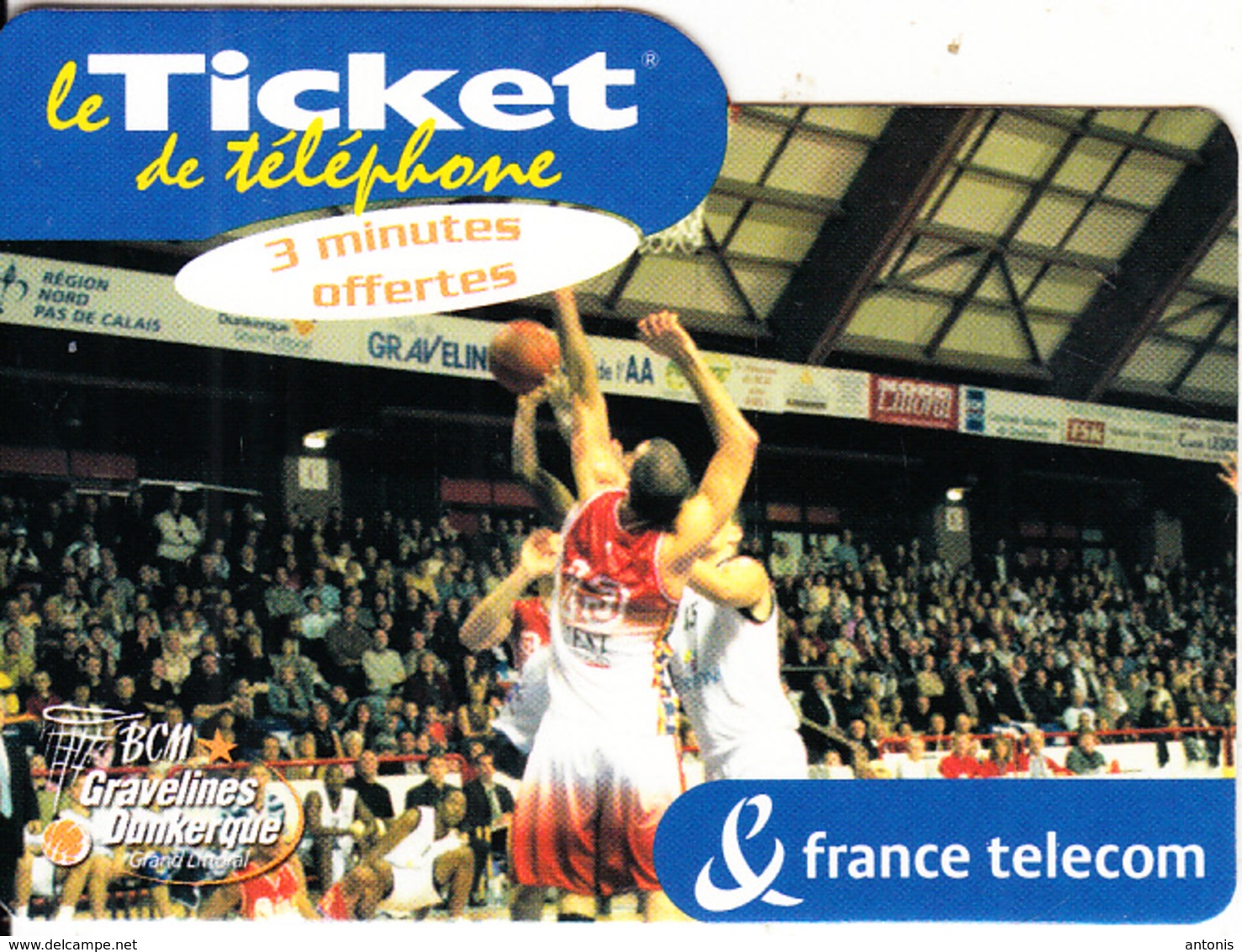 FRANCE - Basketball, BCM/Gravelines Dunkerque, FT Promotion Prepaid Card, Tirage 2500, Exp.date 20/12/03, Mint - Biglietti FT