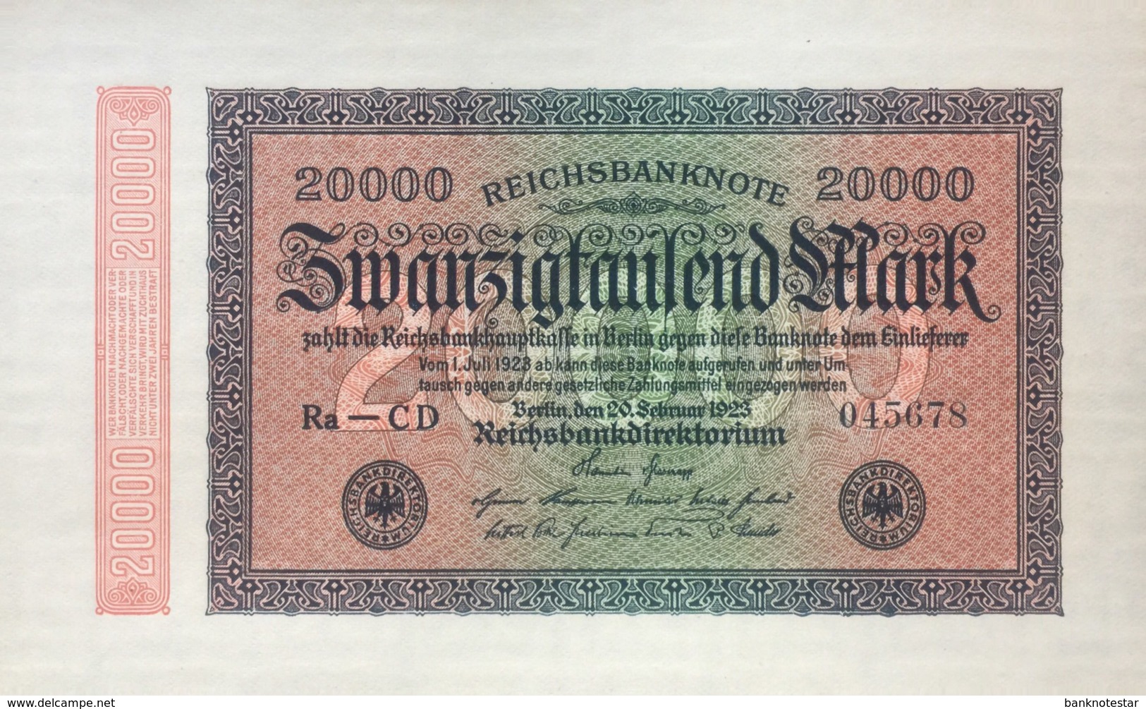 Germany 20.000 Mark, DEU-95b/Ro.84i (1923) - UNC - 20000 Mark