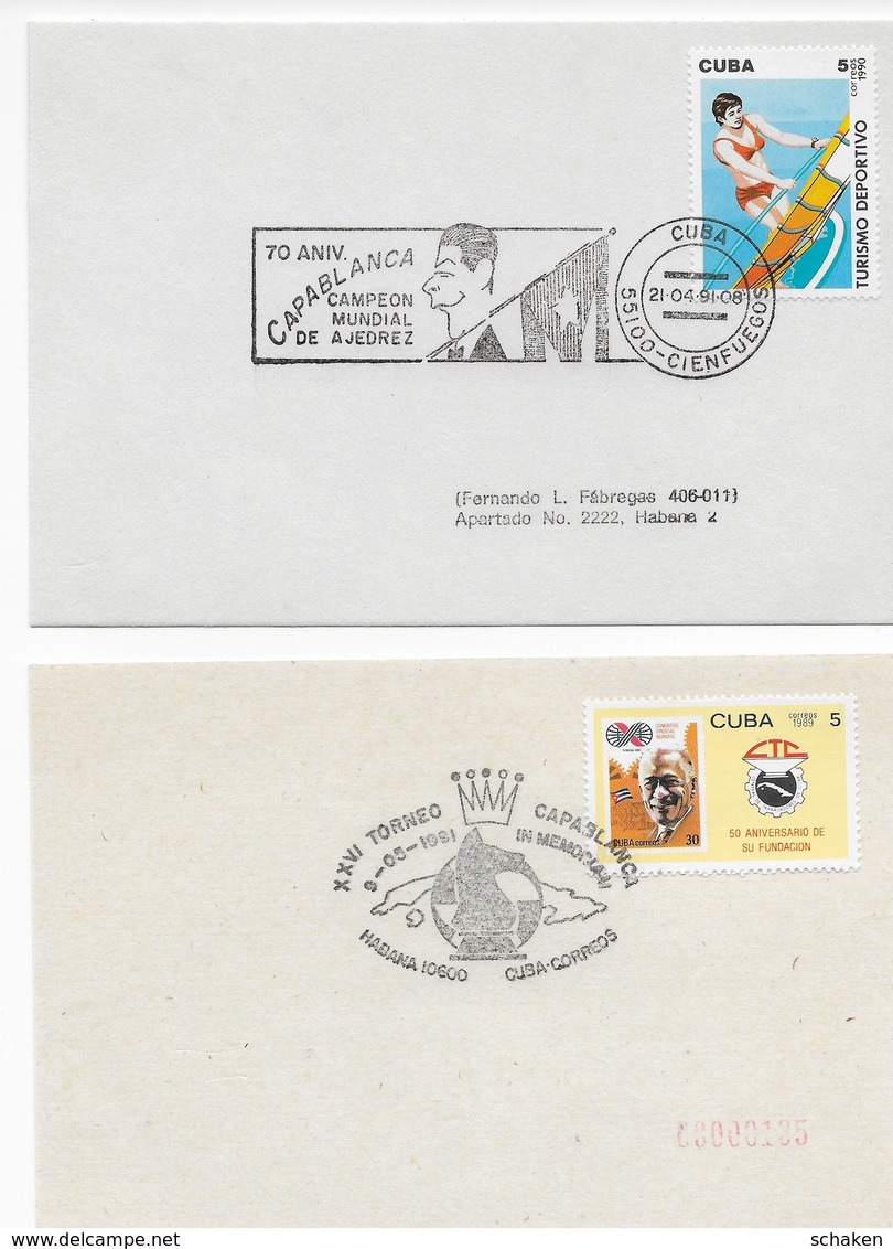 Cuba;  chess ajedrez 17x different cancel ; all on scan