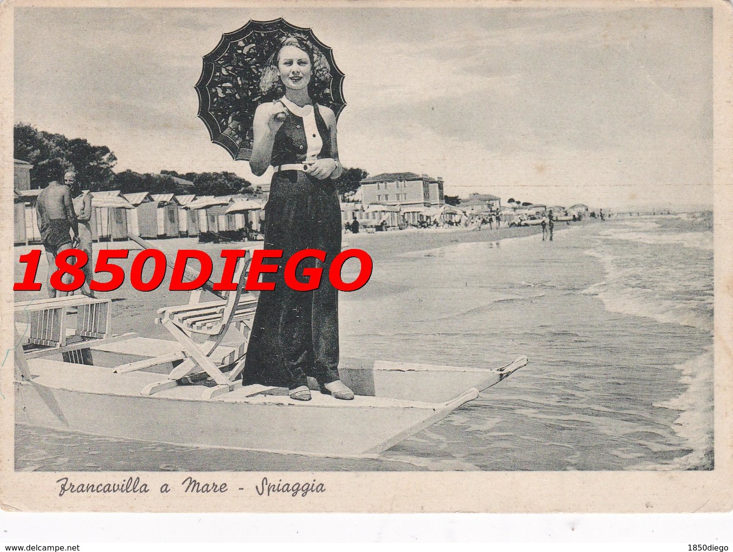 FRANCAVILLA A MARE - SPIAGGIA F/GRANDE VIAGGIATA 1939 ANIMAZIONE - Chieti