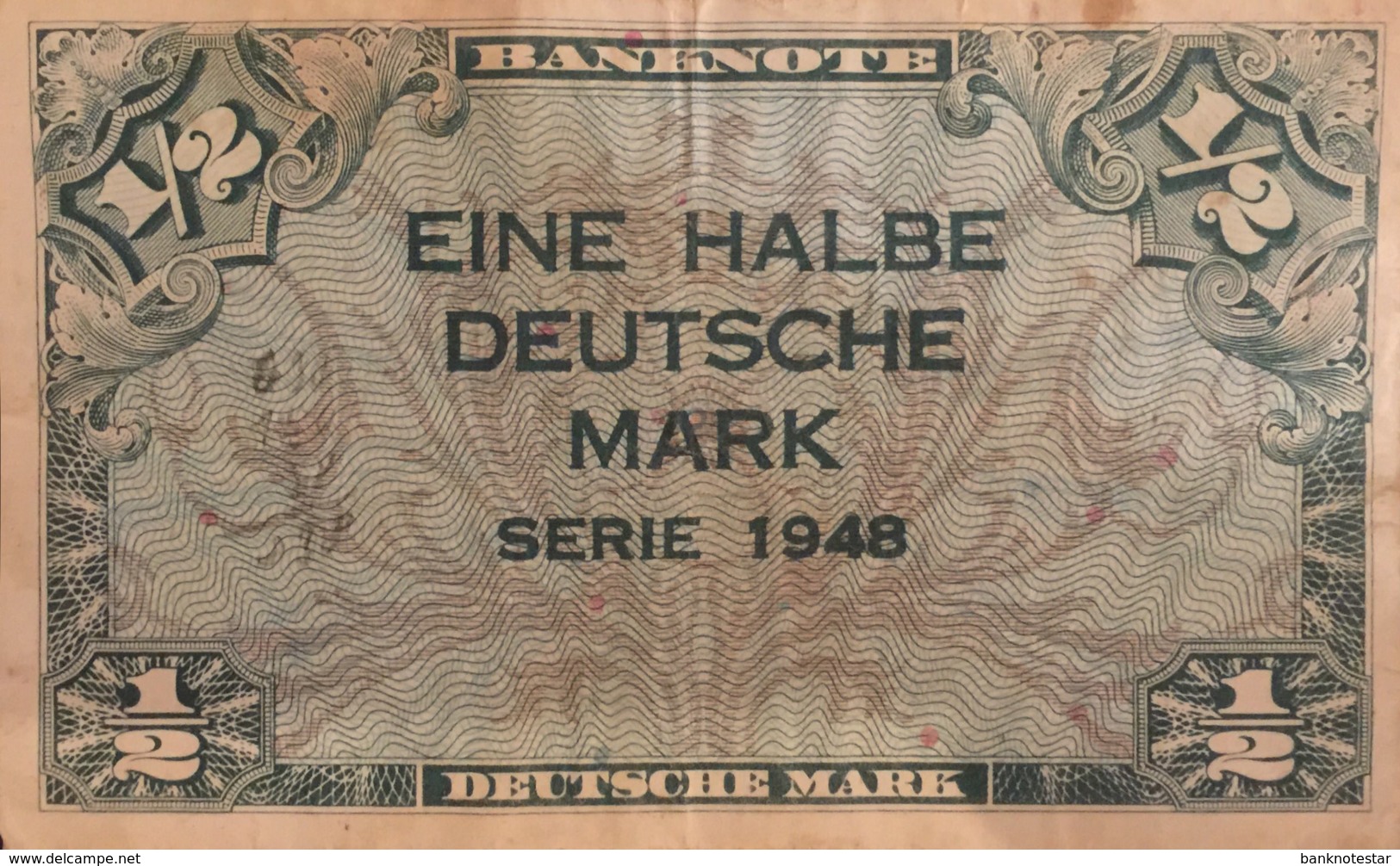 Germany West 1/2 Mark, WBZ-1/Ro.230 (1948) - Very Fine - 1/2 Deutsche Mark