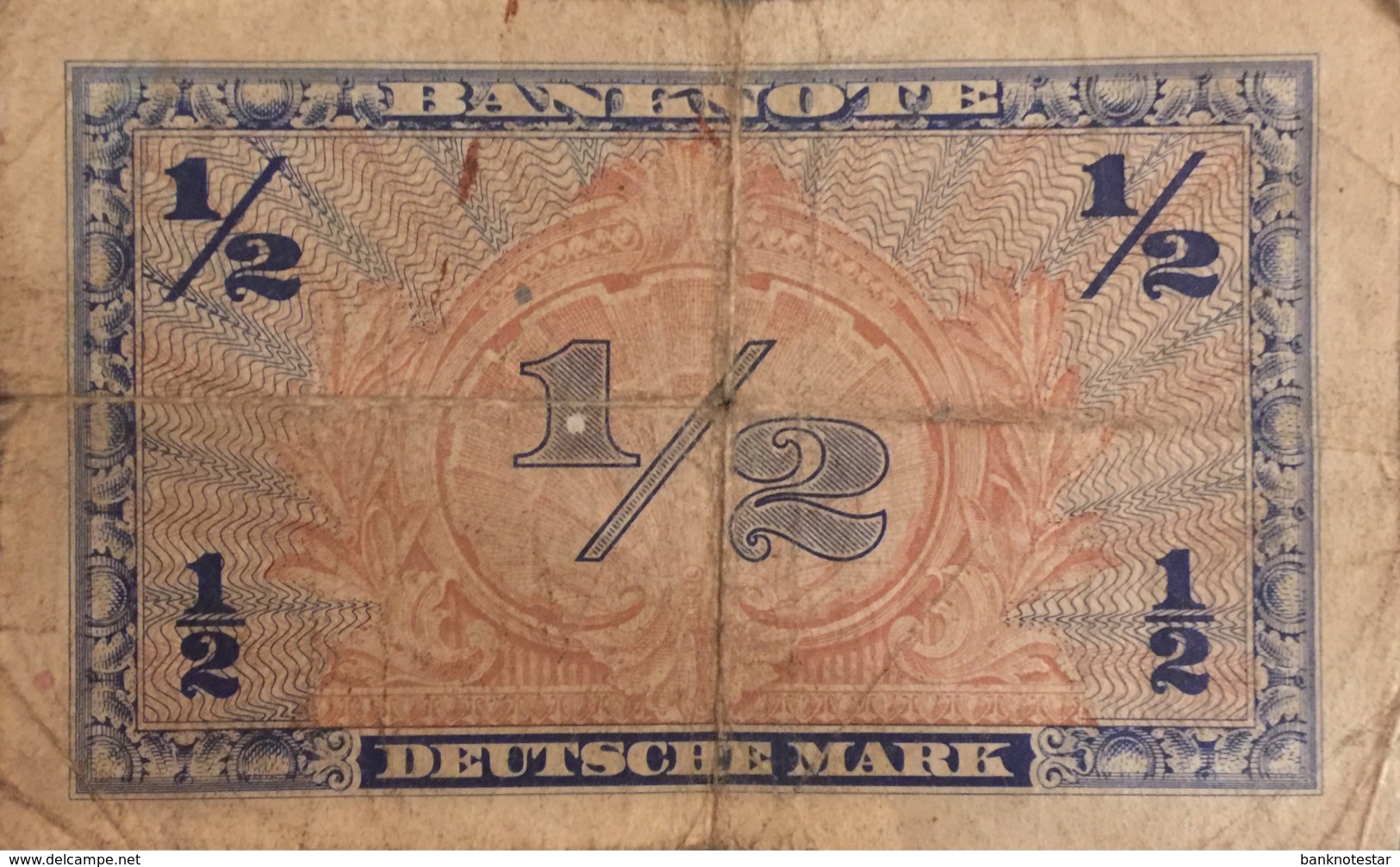 Germany West 1/2 Mark, WBZ-1/Ro.230 (1948) - Fine - 1/2 Deutsche Mark