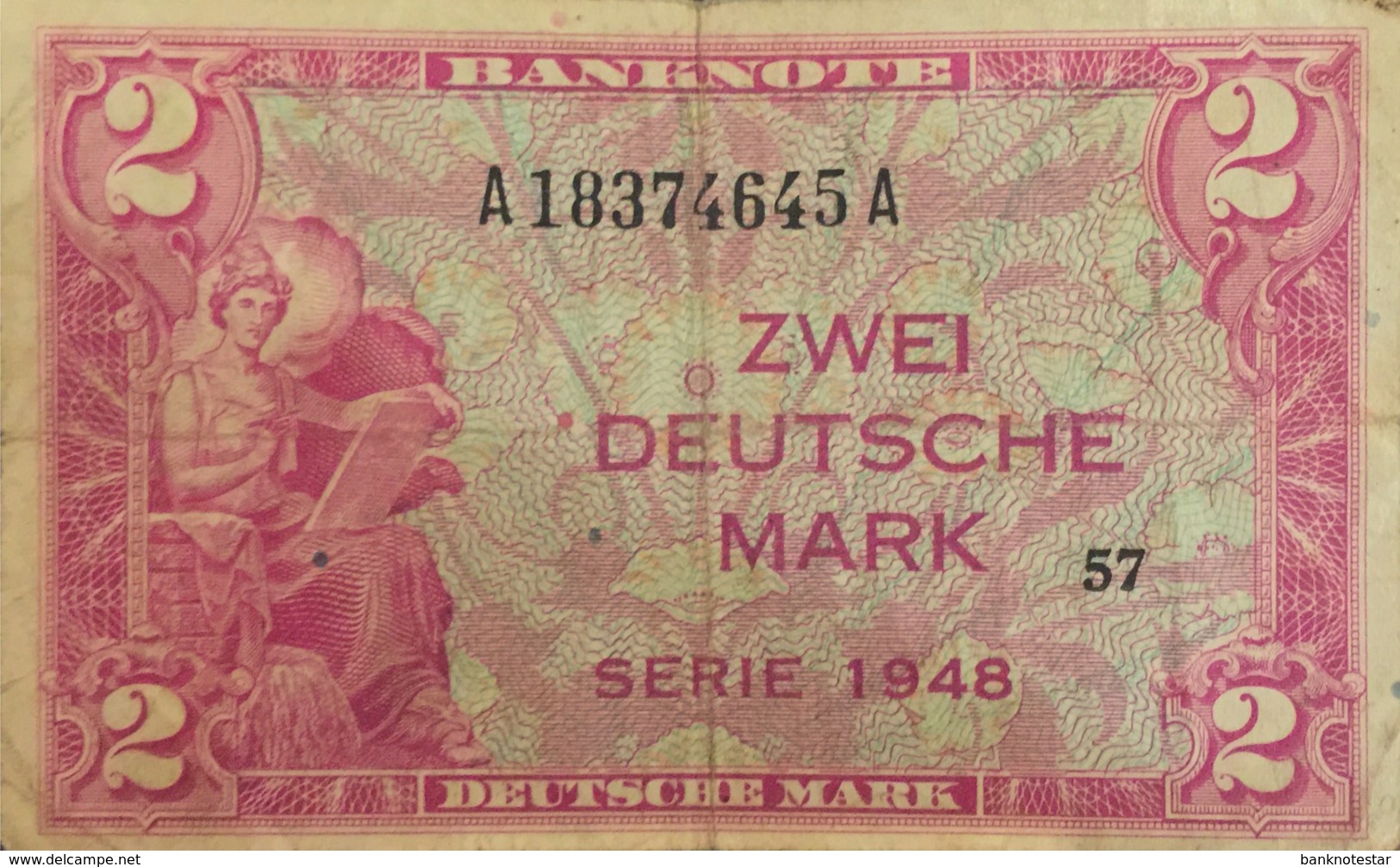 Germany West 2 Mark, WBZ-3a/Ro.234a (1948) - Fine - 2 Deutsche Mark