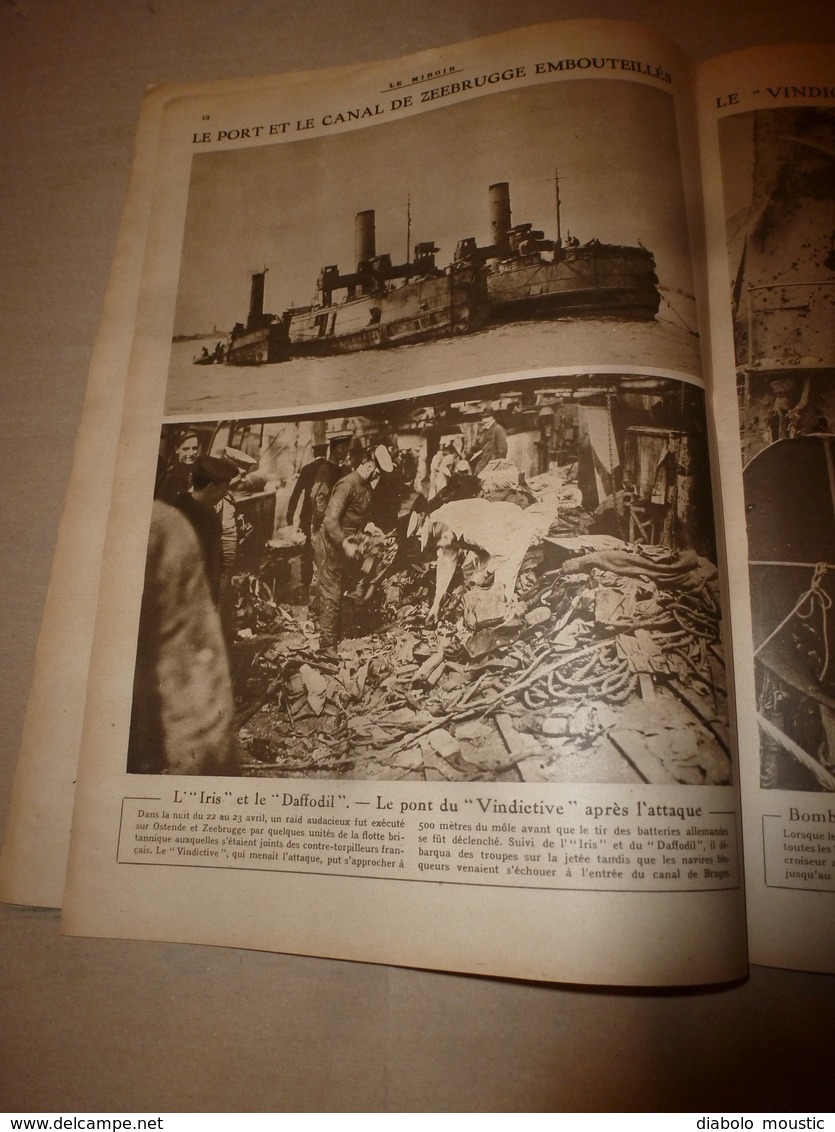 1918 LE MIROIR:Armée belge;Venise pont Rialto;Algérien à la baïonnette;Zeebrugge;Vindictive;Recrutement des noirs;etc