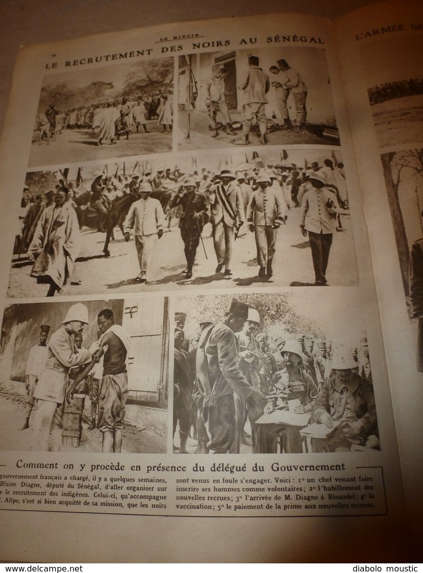 1918 LE MIROIR:Armée belge;Venise pont Rialto;Algérien à la baïonnette;Zeebrugge;Vindictive;Recrutement des noirs;etc