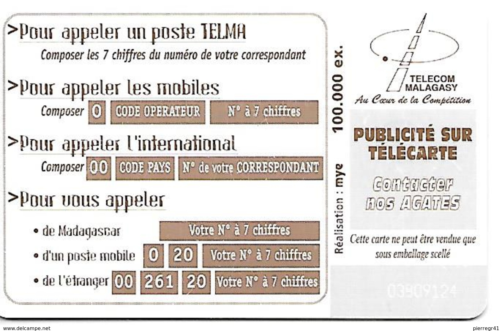 CARTE A-PUCE-50U--SC7-MADAGASCAR-KIKOM-100000ex-BE - Madagascar