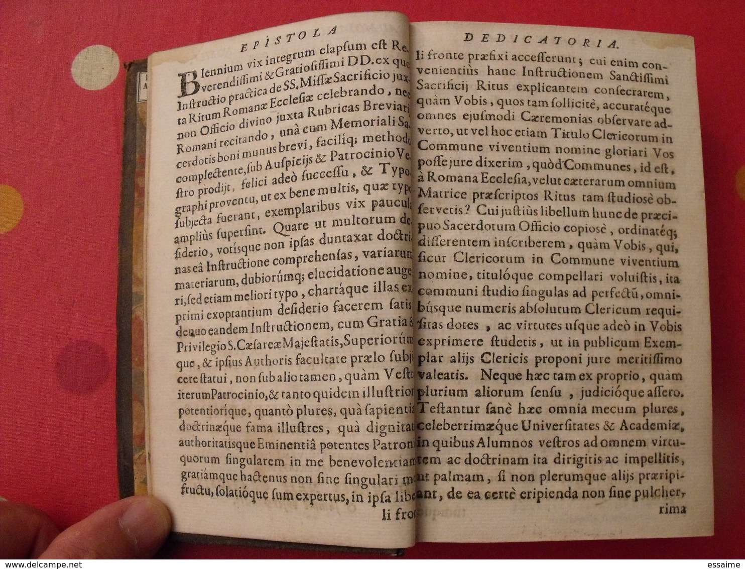 instructio practica prima de ss. missae sacrificio. secunda de horis canonicis tobia lohner. jésuite. 1707 et 1700