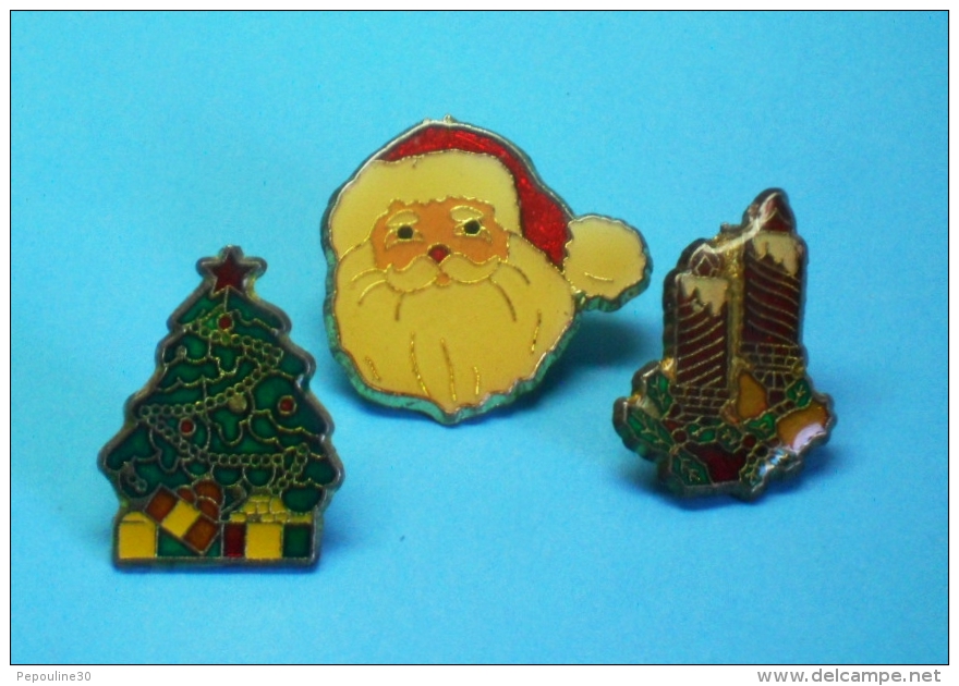 3 PIN'S //  ** JOYEUX NOËL / PÈRE NOËL ET SAPIN ** - Christmas