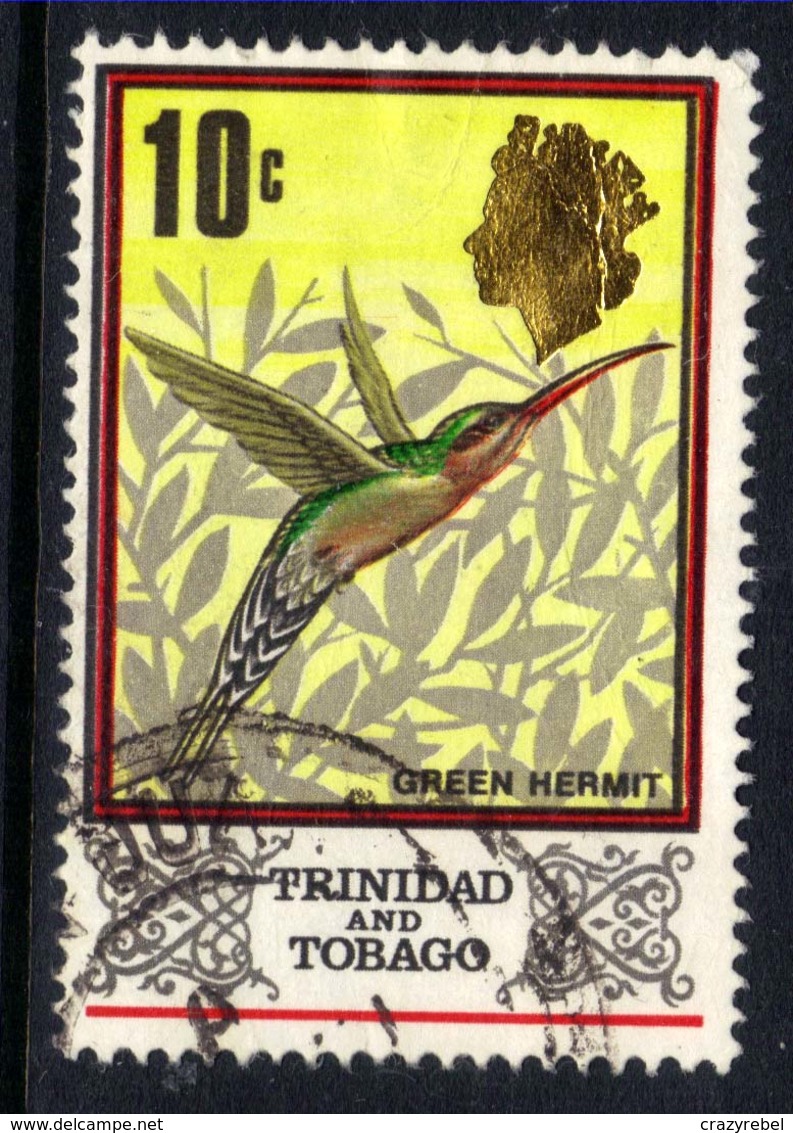 Trinidad & Tobago 1969 - 72 QE2 10ct Green Hermit SG 344 ( G1281 ) - Trinidad & Tobago (1962-...)