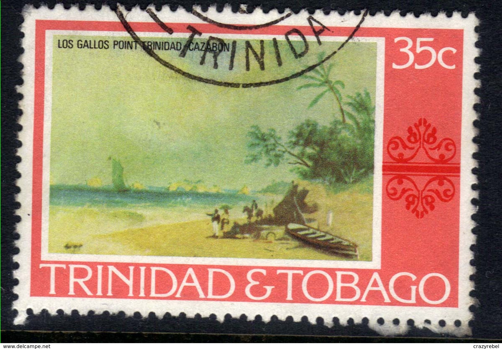 Trinidad & Tobago 1976 QE2 35ct Los Gallos Point Painting SG 488 ( G1277 ) - Trinidad & Tobago (1962-...)