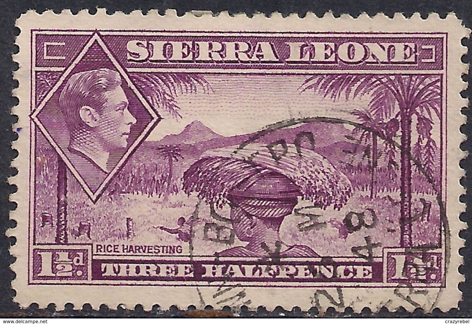 Sierra Leone 1938 - 44 KGV1 1 1/2d Mauve SG 190a ( G1478 ) - Sierra Leone (...-1960)