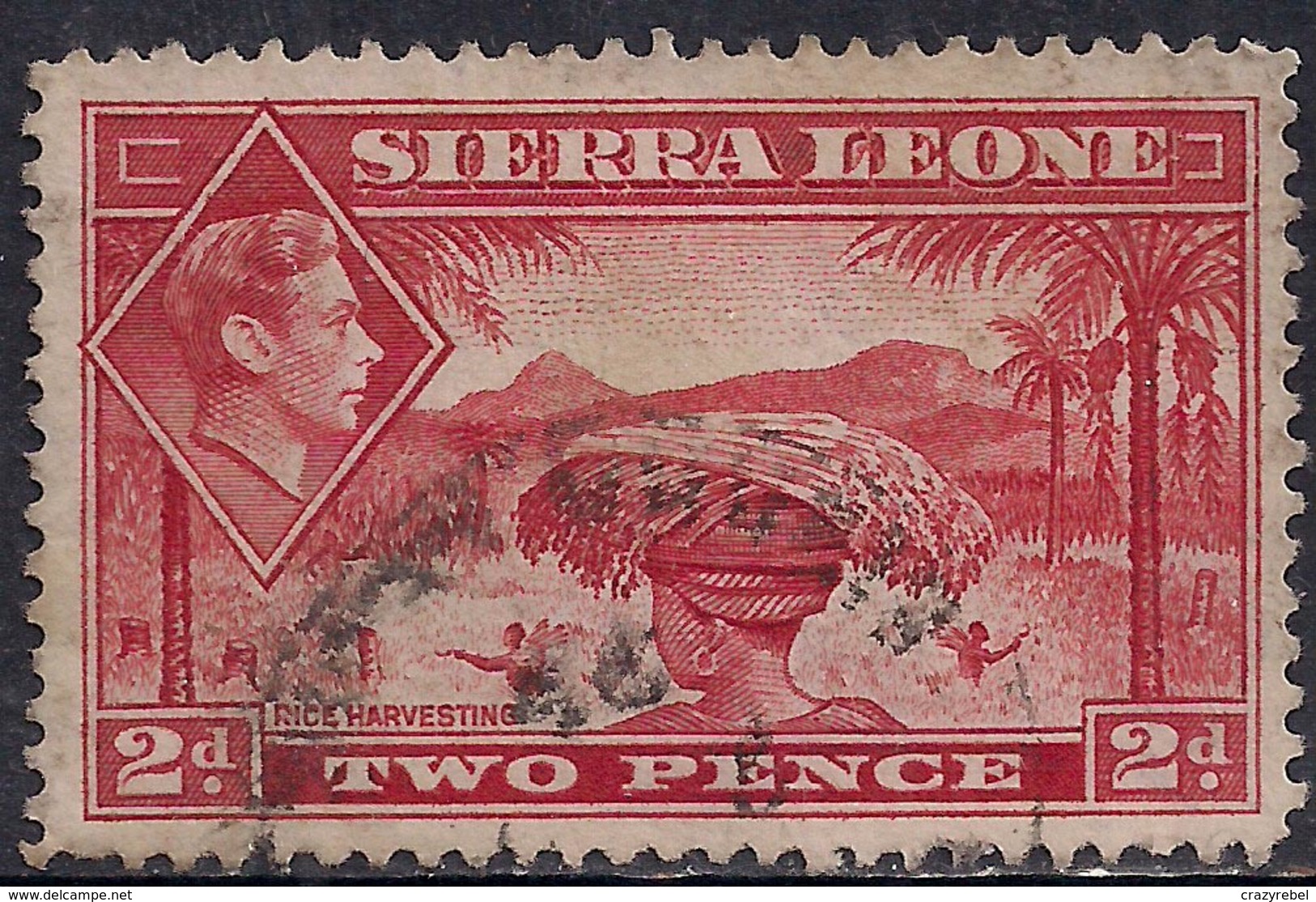 Sierra Leone 1938 - 44 KGV1 2d Scarlet SG 191a ( G1472 ) - Sierra Leone (...-1960)